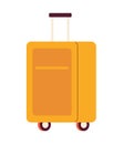 Carry on suitcase on wheels semi flat colour vector object