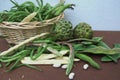 A carrycot full of fresh vegetables