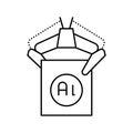 carrying aluminium production in plant line icon vector illustration