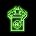 carrying aluminium production in plant neon glow icon illustration