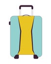 Carrying baggage flat line color isolated vector object