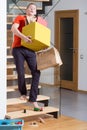 Carrying the boxes Royalty Free Stock Photo