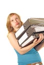 Carrying lots of files Royalty Free Stock Photo