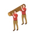 Carrying Wood Isometric Composition