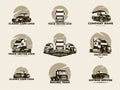 Cars & trucks vector logo set