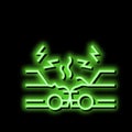 cars accident neon glow icon illustration