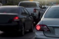 Cars brake on the road. Royalty Free Stock Photo