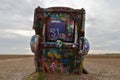 Cars buried at Cadillac ranch, Amarillo, Texas Royalty Free Stock Photo