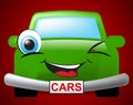 Cars Cartoon Represents Autos Drive And Motor Royalty Free Stock Photo