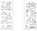 Cars Cartoon Set. Cute transport Doodles collection, vector illustration