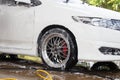 Cars in a carwash Royalty Free Stock Photo