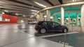 Cars in Circular Underground parking garage Royalty Free Stock Photo