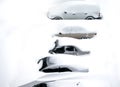 Cars covered in snow Royalty Free Stock Photo