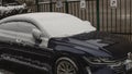 Cars covered in snow, first day of winter