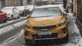 Cars covered in snow, first day of winter