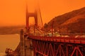 Golden Gate bridge californian fires Royalty Free Stock Photo