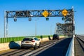 Cars crossing the Marine Parkway - Gil Hodges Memorial Bridge Royalty Free Stock Photo