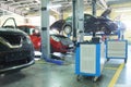 Cars in a dealer repair station