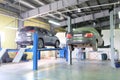 Cars in a dealer repair station