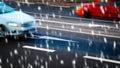 Cars driving along the crossroads Royalty Free Stock Photo