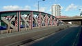 Cars driving on the Lord Hill's Bridge