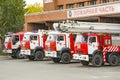 Cars EMERCOM of Russia are at the fire station