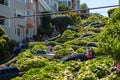 Cars on the famous, winding Lombard Street, San Francisco, California, USA Royalty Free Stock Photo