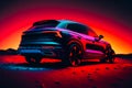 Cars fastback synthwave design with a white background cinematic