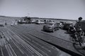 Cars on the ferry, Danube river