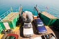 Cars on a ferry near Koh Chang in Thailand