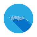 cars at the finish icon with long shadow. Element of racing for mobile concept and web app icon with long shadow. Thin line icon Royalty Free Stock Photo