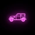 Cars of the forties neon icon. Simple thin line, outline vector of generation icons for ui and ux, website or mobile application