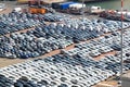 Cars in freight harbour of Salerno, Italy