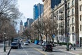 Harlem Street Scene near Central Park with Old Buildings in New York City