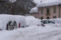 Cars after havy snowfalls