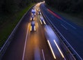 Cars on highway in traffic jam at night Royalty Free Stock Photo