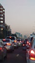 Cars on highway in traffic jam Royalty Free Stock Photo