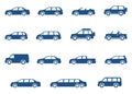 Cars icons set. Vector silhouettes Royalty Free Stock Photo