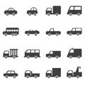 Cars icons on white background.