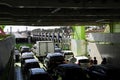 Cars and People Inside Ferry-Boat - Family Holidays Royalty Free Stock Photo