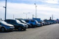 Cars on the intercept parking near metro station Annino in Moscow Royalty Free Stock Photo