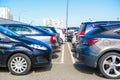 Cars on the intercept parking near metro station Annino in Moscow