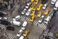 Cars at an intersection in Manhattan Royalty Free Stock Photo