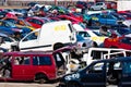 Cars in a junkyard Royalty Free Stock Photo