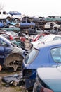 Cars in junkyard