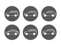 Cars line icons vector set. Side view auto icons