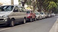 cars parked row, car park