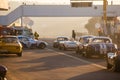 Cars line up on the starting line at Kyalami race track