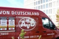 cars with with logo AvD of transport company Automobile Club of Germany, concept services for road transport, various insurances