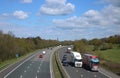 Cars and lorries on three lane M6 motorway Royalty Free Stock Photo